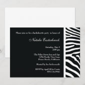 Black Zebra Junggeselinnen-Abschied Einladung (Vorne/Hinten)