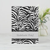 Black Zebra Junggeselinnen-Abschied Einladungen (Stehend Vorderseite)