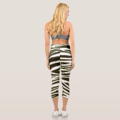 BLACK ZEBRA PATTERN CAPRI LEGGINGS (Rückseite)