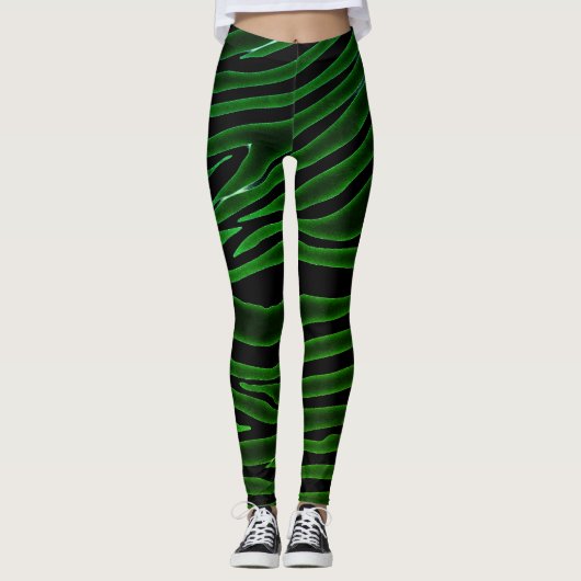BLACK ZEBRA PATTERN LEGGINGS (Vorderseite)