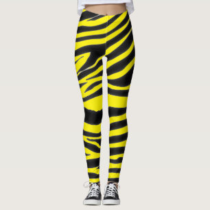 BLACK ZEBRA PATTERN LEGGINGS