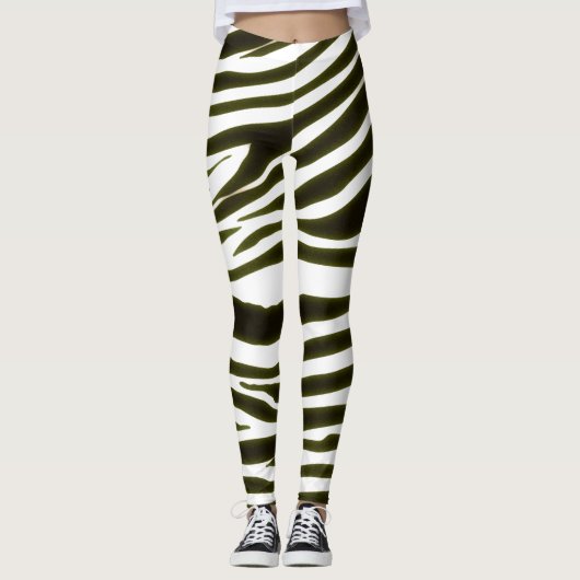 BLACK ZEBRA PATTERN LEGGINGS (Vorderseite)