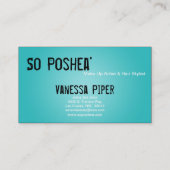 Black Zebra Print Aquamarines Interieur Business C Visitenkarte (Rückseite)