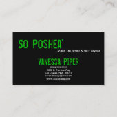 Black Zebra Print Green Interior Business Card Visitenkarte (Rückseite)