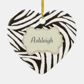 Black Zebra Print Keramikornament (Vorne)