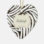 Black Zebra Print Keramikornament (Links)