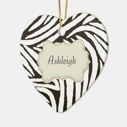 Black Zebra Print Keramikornament (Links)