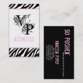 Black Zebra Print Ligh Pink Interieur Business Car Visitenkarte (Vorne/Hinten)