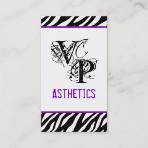 Black Zebra Print Lila Interieur Business Card Visitenkarte