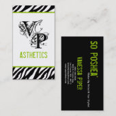 Black Zebra Print Limon Gree Interieur Business Ca Visitenkarte (Vorne/Hinten)