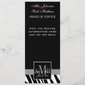 Black Zebra Print Monogram Wedding Program Programm (Vorderseite)