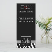 Black Zebra Print Monogram Wedding Program Programm (Stehend Vorderseite)