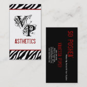 Black Zebra Print Red Interior Business Card Visitenkarte (Vorne/Hinten)