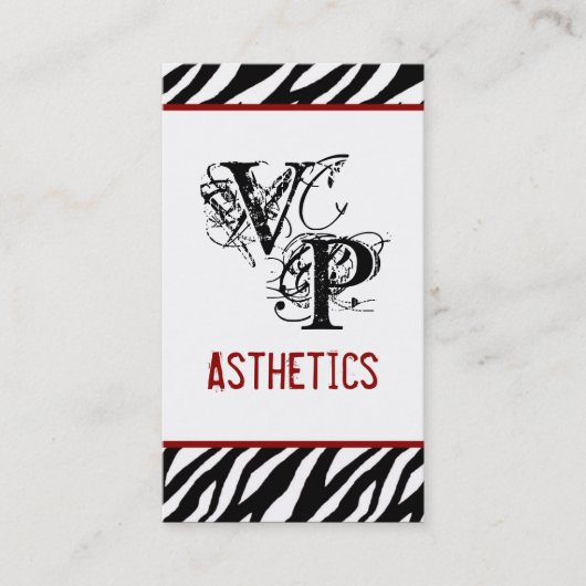 Black Zebra Print Red Interior Business Card Visitenkarte (Vorderseite)