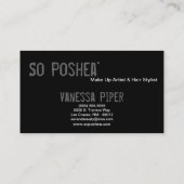 Black Zebra Print White Interior Business Card Visitenkarte (Rückseite)