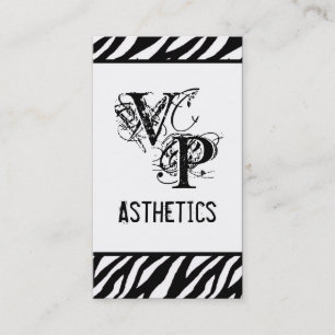 Black Zebra Print White Interior Business Card Visitenkarte