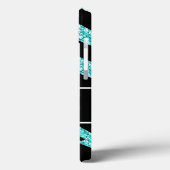 BLACK ZEBRA STREIFEN NAME AQUAMARINER GLITZER Case-Mate iPhone HÜLLE (Rückseite / Links)