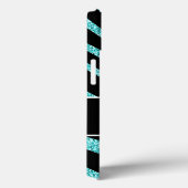 BLACK ZEBRA STREIFEN NAME AQUAMARINER GLITZER Case-Mate iPhone HÜLLE (Rückseite / Rechts)