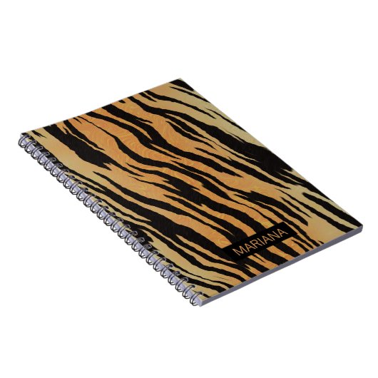 Black Zebra Stripes Gold Hintergrund Notizblock (Rechte Seite)