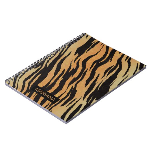 Black Zebra Stripes Gold Hintergrund Notizblock (Linke Seite)