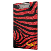 Black Zebra Stripes Name Aquamariner Glitzer Klemmbrett (Links)