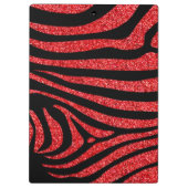 Black Zebra Stripes Name Aquamariner Glitzer Klemmbrett (Rückseite)