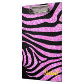 Black Zebra Stripes Name Aquamariner Glitzer Klemmbrett (Links)