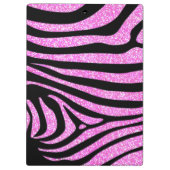 Black Zebra Stripes Name Aquamariner Glitzer Klemmbrett (Rückseite)