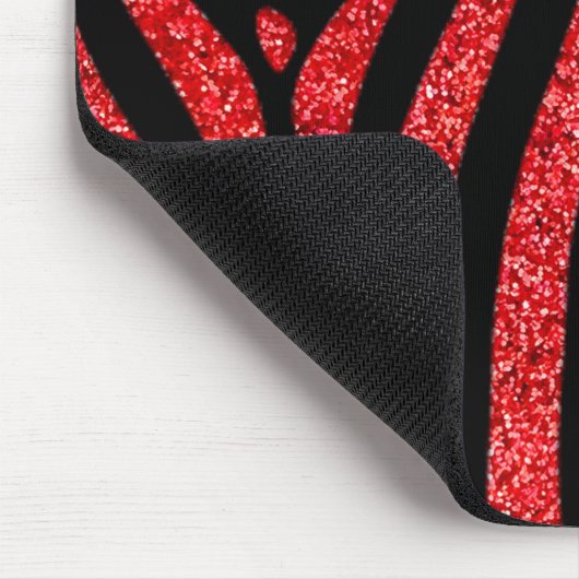 Black Zebra Stripes Name Aquamariner Glitzer Mousepad (Ecke)