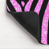 Black Zebra Stripes Name Aquamariner Glitzer Mousepad (Ecke)