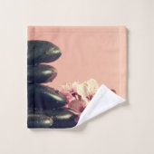 Black Zen Stones Blume Badhandtuch Set (Waschlappen)