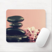 Black Zen Stones Blume Mousepad (Mit Mouse)