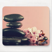 Black Zen Stones Blume Mousepad (Vorne)