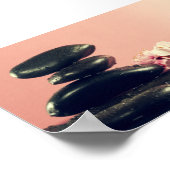 Black Zen Stones Blume Poster (Ecke)
