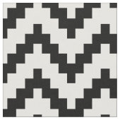 Black Zigzag Ikat & Custom White Background Stoff (Nahaufnahme)