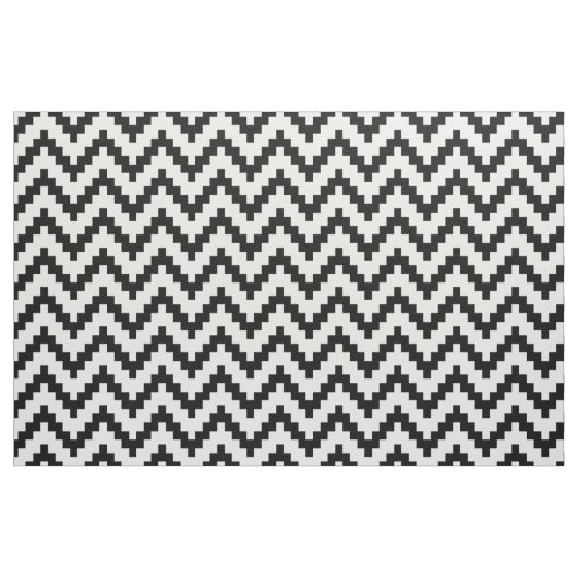 Black Zigzag Ikat & Custom White Background Stoff (Fat Quarter (45,7 x 55,9 cm))