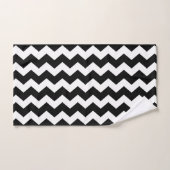 Black Zigzag Striping Badhandtuch Set (Handtuch)