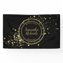 Black Zodiac Astrology Gold Stars