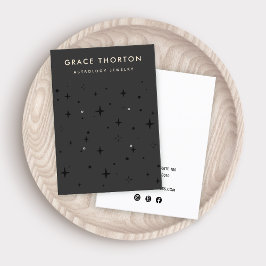 Black Zodiac Celestial Star 4 Loch Earring Visitenkarte