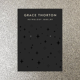 Black Zodiac Celestial Star Earring Display Visitenkarte