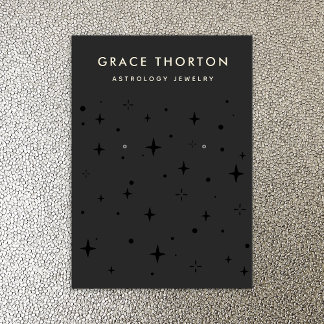 Black Zodiac Celestial Star Earring Display Visitenkarte