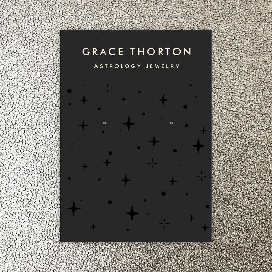 Black Zodiac Celestial Star Earring Display Visitenkarte