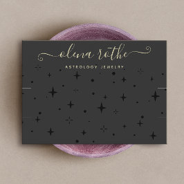 Black Zodiac Celestial Star Necklace Bracelet Visitenkarte
