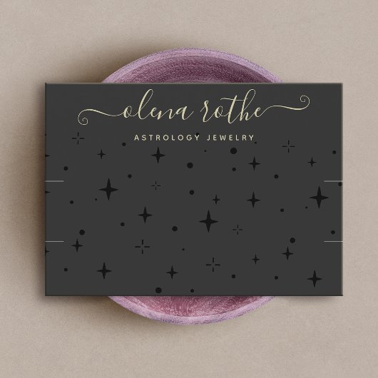 Black Zodiac Celestial Star Necklace Bracelet Visitenkarte