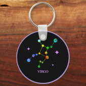 Black Zodiac Virgo Rainbow Schlüsselanhänger (Vorderseite)