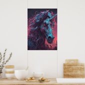 Black Zombie Unicorn Poster (Küche)