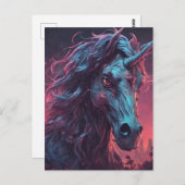 Black Zombie Unicorn Postkarte (Vorne/Hinten)