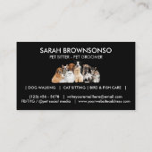 Black Zuhause Pet sechs Hunde fünf Katzen Visitenkarte (Rückseite)