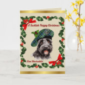Blackadder Scottie Dog Personalisiert Xmas Karte (Gelbe Blume)