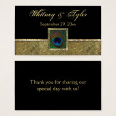 Blackand Gold Peacock Feather Gastgeschenk Hochzei (Vorne & Hinten)